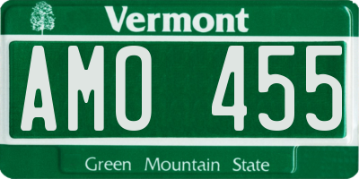VT license plate AMO455