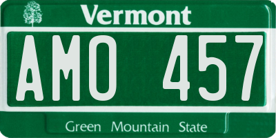 VT license plate AMO457