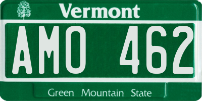 VT license plate AMO462