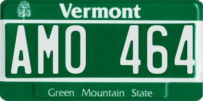 VT license plate AMO464