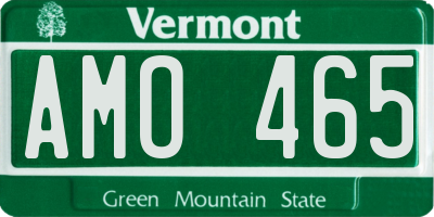 VT license plate AMO465