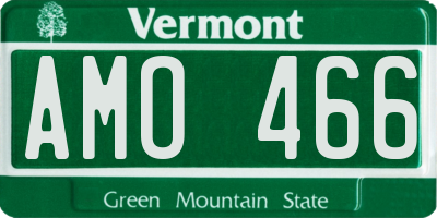 VT license plate AMO466