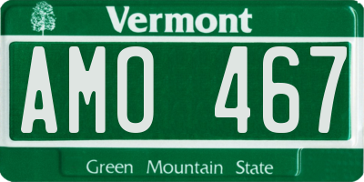 VT license plate AMO467