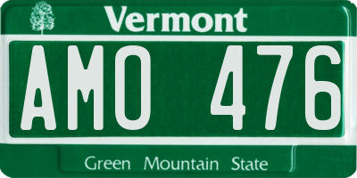 VT license plate AMO476