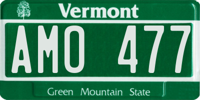 VT license plate AMO477