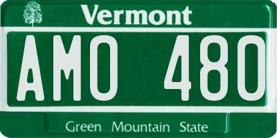 VT license plate AMO480