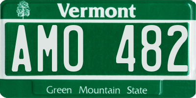 VT license plate AMO482