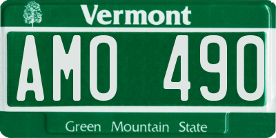VT license plate AMO490
