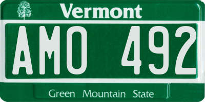 VT license plate AMO492