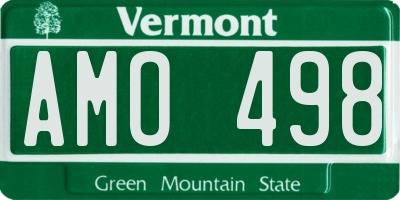 VT license plate AMO498