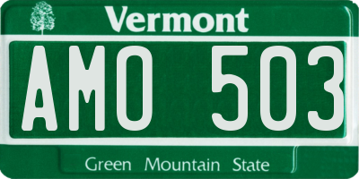 VT license plate AMO503