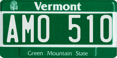 VT license plate AMO510