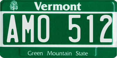 VT license plate AMO512