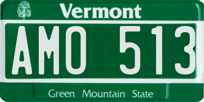 VT license plate AMO513