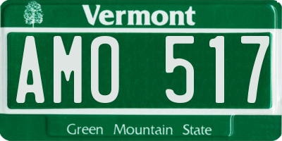 VT license plate AMO517