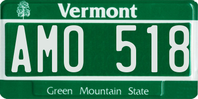 VT license plate AMO518