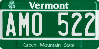 VT license plate AMO522