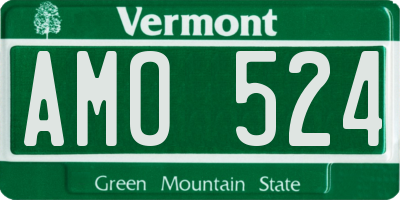 VT license plate AMO524