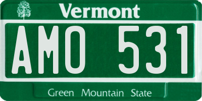 VT license plate AMO531