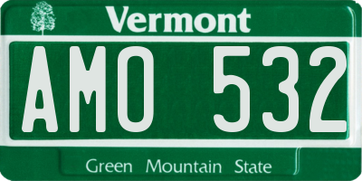 VT license plate AMO532