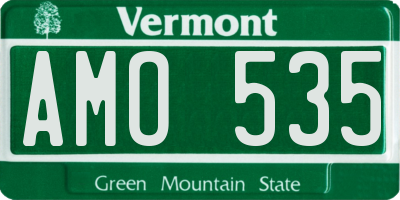 VT license plate AMO535