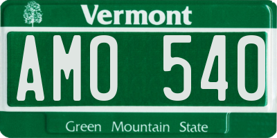VT license plate AMO540