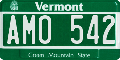 VT license plate AMO542