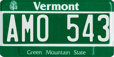 VT license plate AMO543