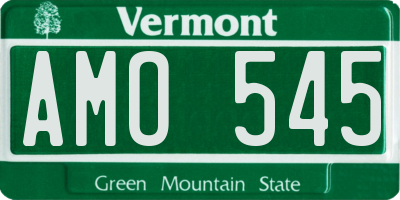 VT license plate AMO545