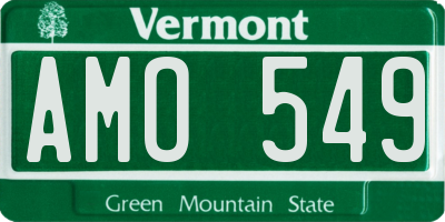 VT license plate AMO549