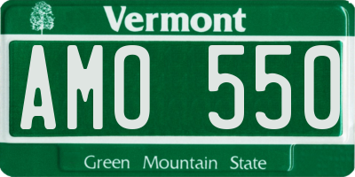 VT license plate AMO550
