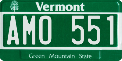 VT license plate AMO551