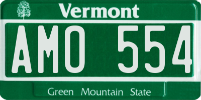 VT license plate AMO554