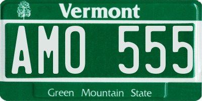 VT license plate AMO555
