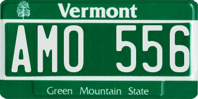 VT license plate AMO556