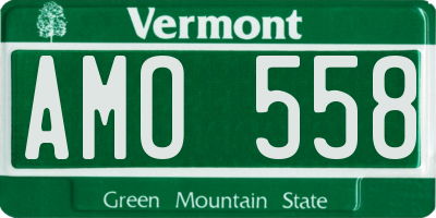VT license plate AMO558
