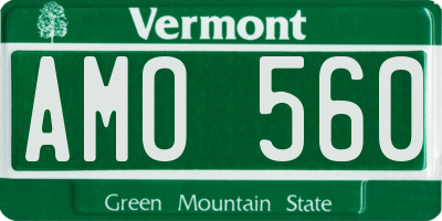VT license plate AMO560
