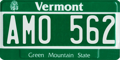 VT license plate AMO562