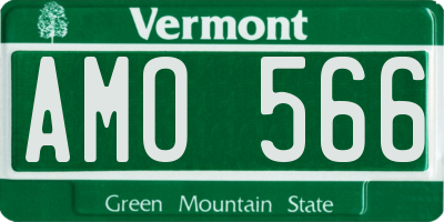 VT license plate AMO566