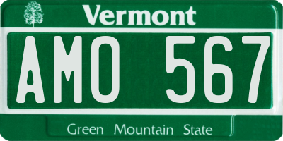 VT license plate AMO567