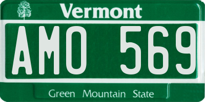 VT license plate AMO569
