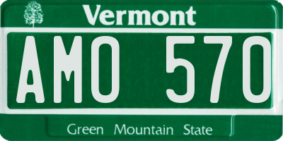 VT license plate AMO570