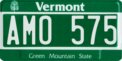 VT license plate AMO575