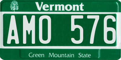 VT license plate AMO576
