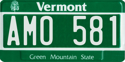 VT license plate AMO581