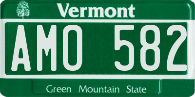 VT license plate AMO582