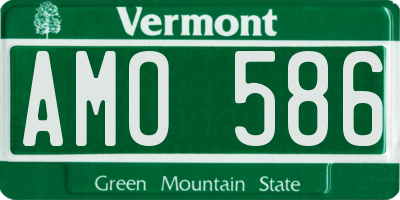VT license plate AMO586