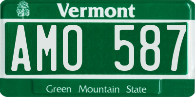 VT license plate AMO587
