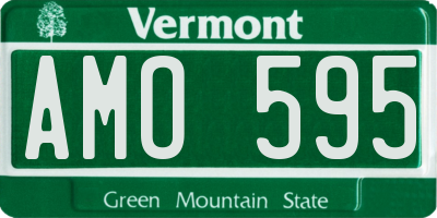 VT license plate AMO595