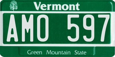 VT license plate AMO597